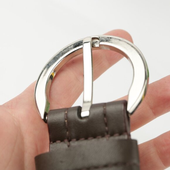 Via Spiga Womens Belt Size Medium M Brown Leather Ring Buckle Elegant Dress - Picture 12 of 12